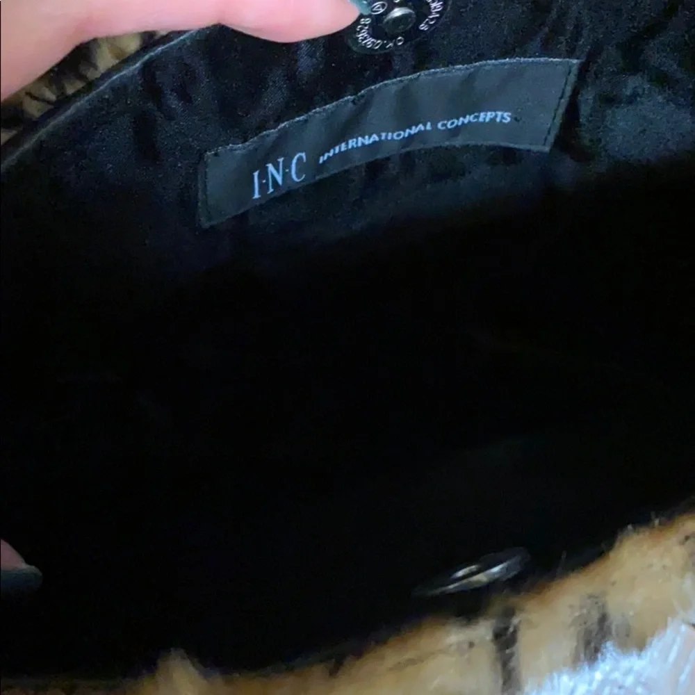 NWOT INC cheetah print clutch with bow